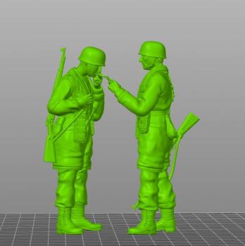2 WWII Fallschirmjäger 1:16 unbemalt